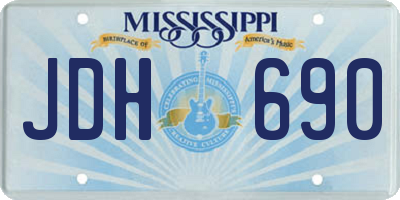 MS license plate JDH690