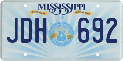 MS license plate JDH692