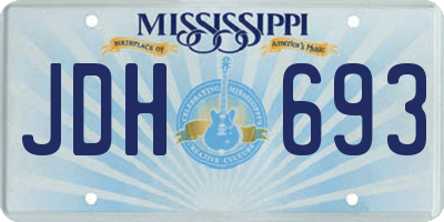 MS license plate JDH693
