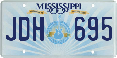 MS license plate JDH695