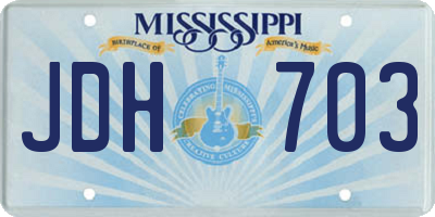 MS license plate JDH703