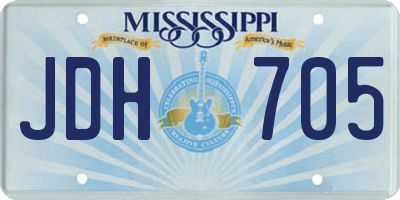MS license plate JDH705