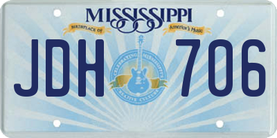 MS license plate JDH706