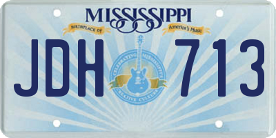 MS license plate JDH713
