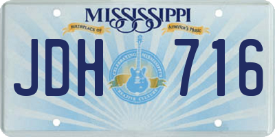 MS license plate JDH716
