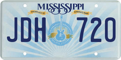 MS license plate JDH720