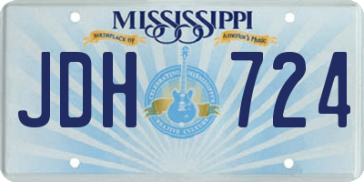 MS license plate JDH724
