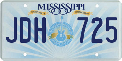 MS license plate JDH725