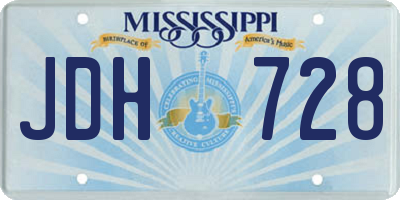 MS license plate JDH728