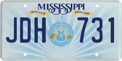 MS license plate JDH731