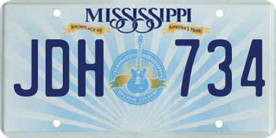 MS license plate JDH734