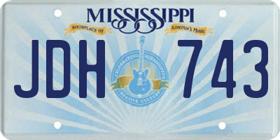 MS license plate JDH743