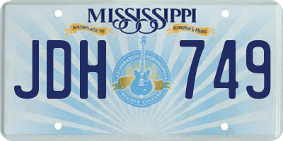 MS license plate JDH749