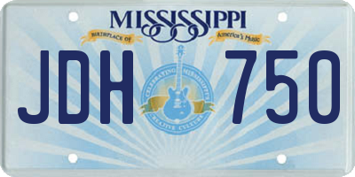 MS license plate JDH750