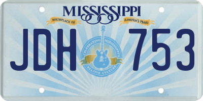 MS license plate JDH753