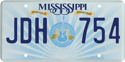 MS license plate JDH754