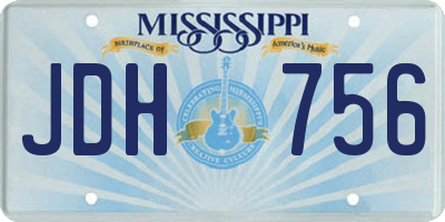MS license plate JDH756
