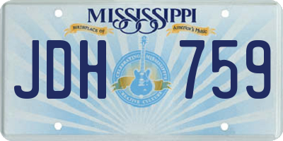 MS license plate JDH759