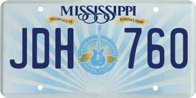MS license plate JDH760