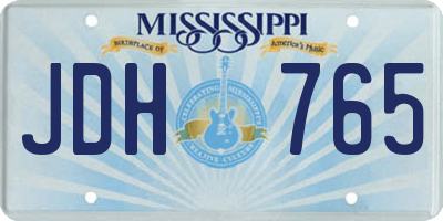 MS license plate JDH765