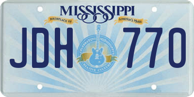 MS license plate JDH770