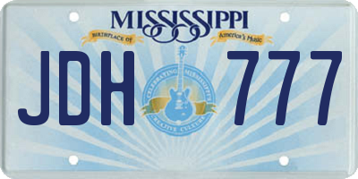 MS license plate JDH777