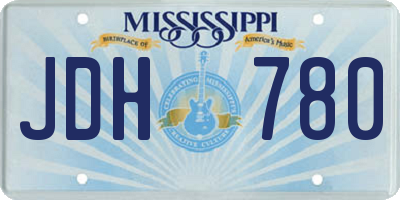 MS license plate JDH780