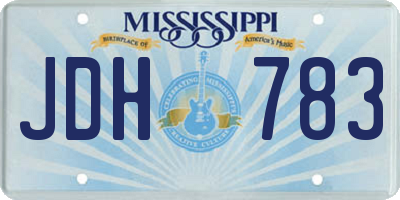 MS license plate JDH783
