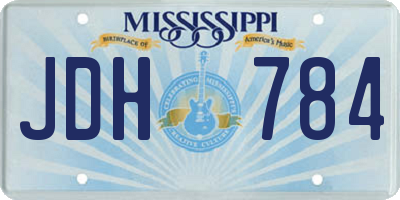MS license plate JDH784