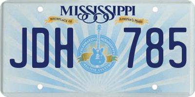 MS license plate JDH785