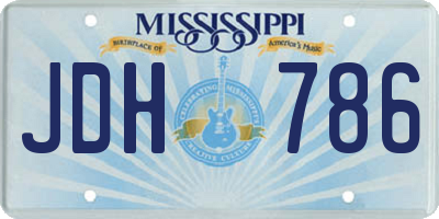 MS license plate JDH786
