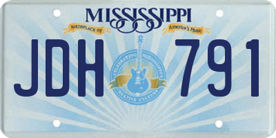 MS license plate JDH791
