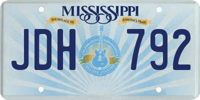 MS license plate JDH792