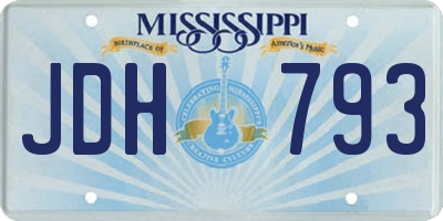 MS license plate JDH793
