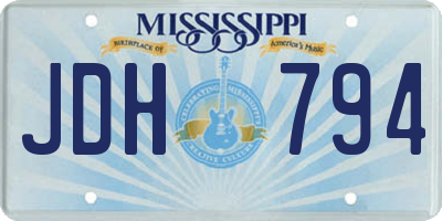 MS license plate JDH794