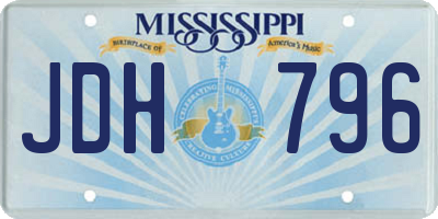 MS license plate JDH796