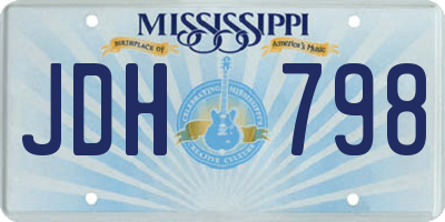 MS license plate JDH798
