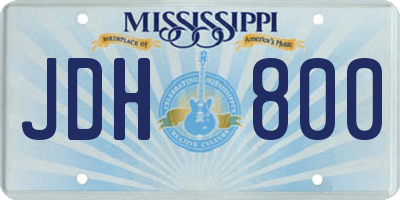 MS license plate JDH800