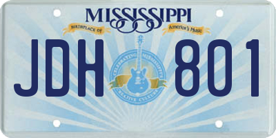 MS license plate JDH801