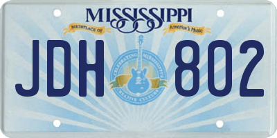 MS license plate JDH802