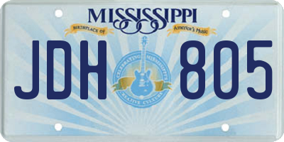 MS license plate JDH805