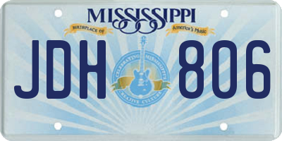 MS license plate JDH806