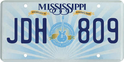 MS license plate JDH809