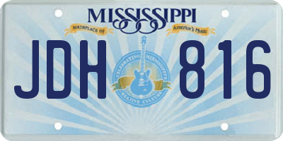 MS license plate JDH816