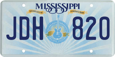 MS license plate JDH820