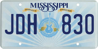 MS license plate JDH830