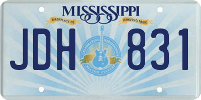 MS license plate JDH831