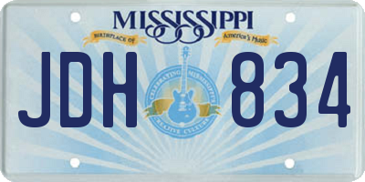MS license plate JDH834
