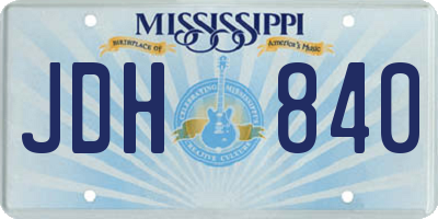 MS license plate JDH840