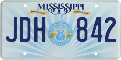 MS license plate JDH842